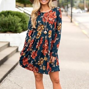 Long sleeve floral dress